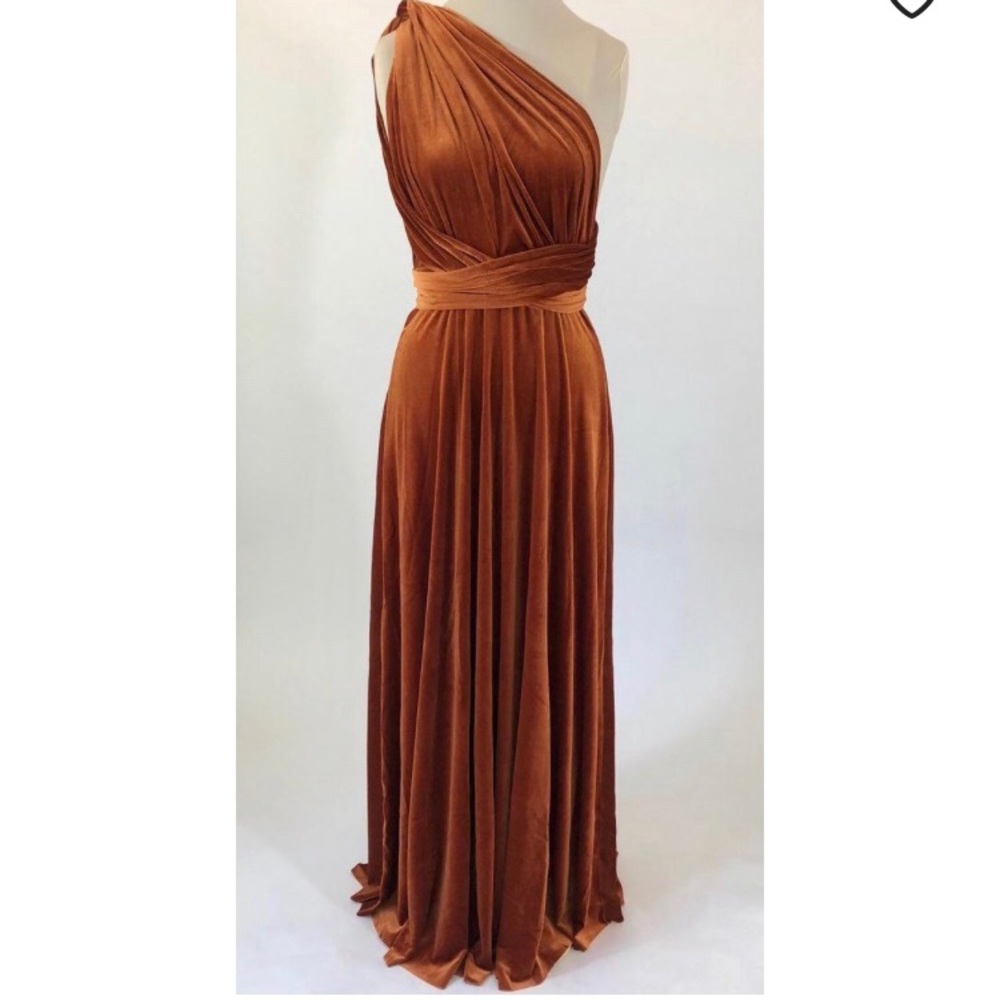 Copper, rust, bronze, burnt orange, dress